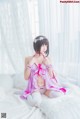 [桜桃喵] 加藤惠 Megumi Kato 紫色小睡裙 P23 No.110c63